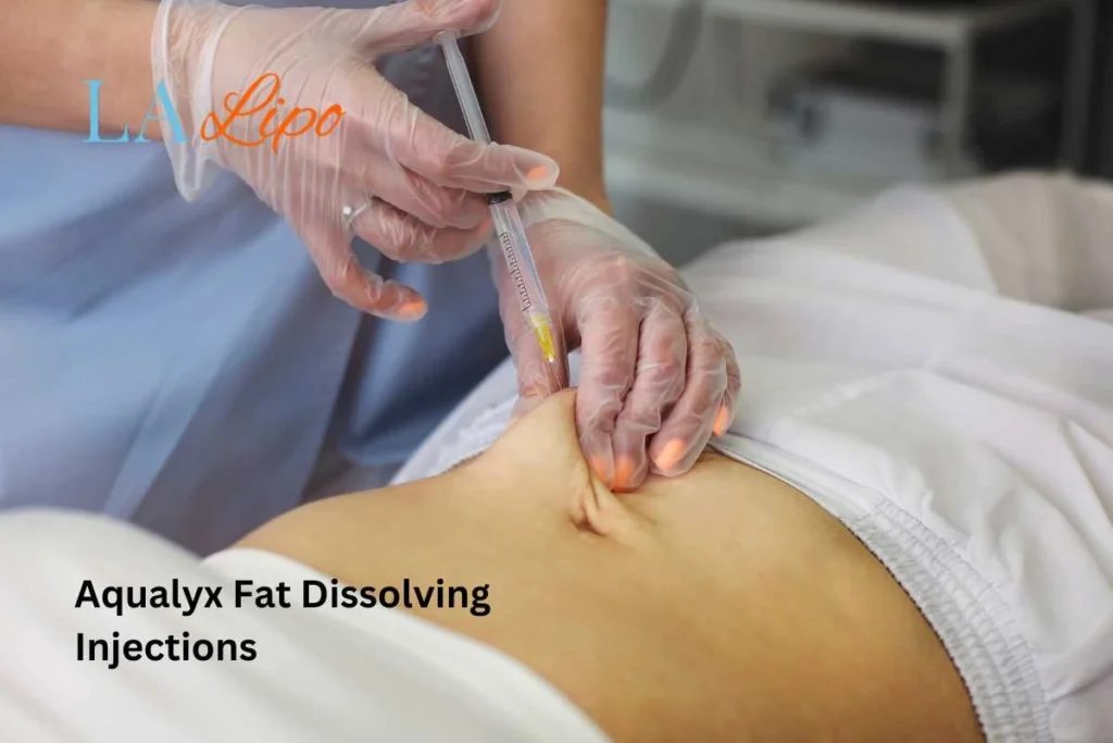 woman having fat dissolving injections Goadby in the stomach