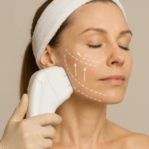 Woman having HI-FU to reduce wrinkles call LA LIPO Goadby Now!