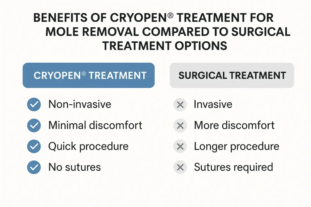 Benefits of facial mole removal Goadby - call our team today to book a consultation